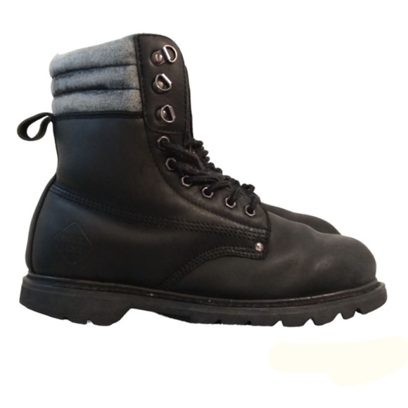 WorkZone Shoes Workzone Boots Soft Toe Black Lace Up Goodyear Welt